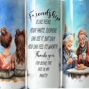 Friendship Themed Tumbler with Illustrations